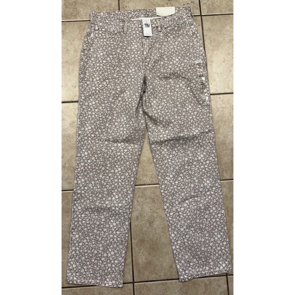 American Eagle Outfitters Straight Leg Jeans in Beige Floral Print